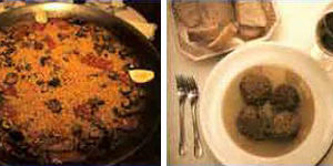 Comidas típicas: arroz caldosico de cerdo y las pelotas