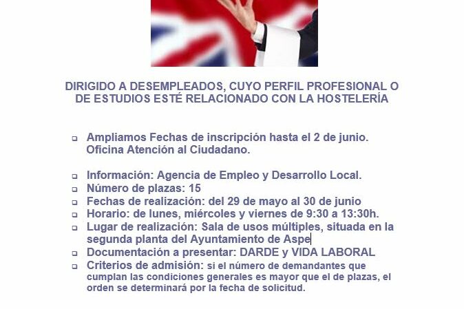Curso básico inglés para hostelería