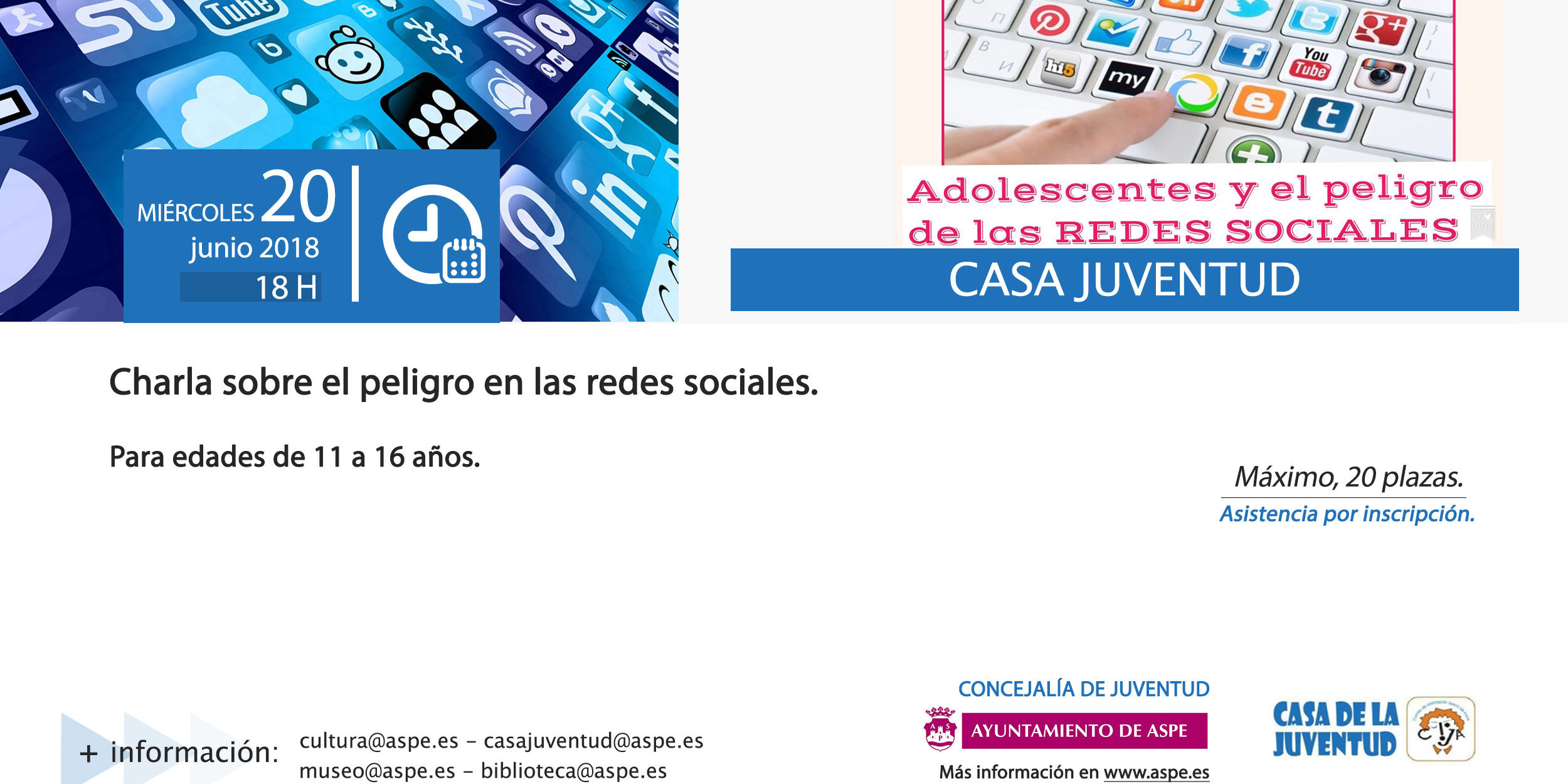 CARTEL CHARLA PELIGROS RRSS