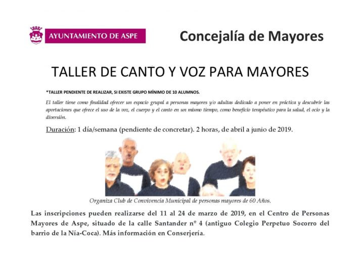 Cartel CANTO Y VOZ