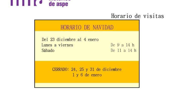 Horario NAVIDAD Museo y Castillo del Aljau 2019