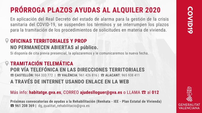 PRÓRROGA PLAZOS AYUDAS DE ALQUILERb