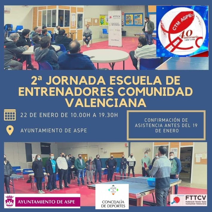2º jornada escuela de entrenadores de TENIS MESA en Aspe