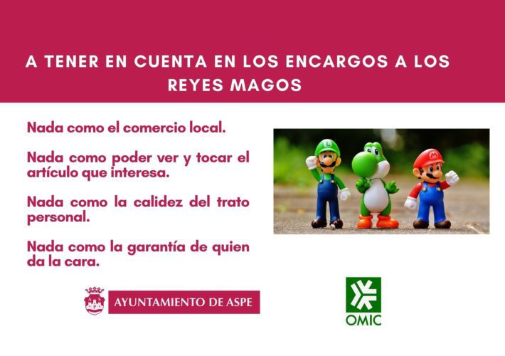 recomendacion para encargos navideños de la OMIC Ayuntamiento de Aspe