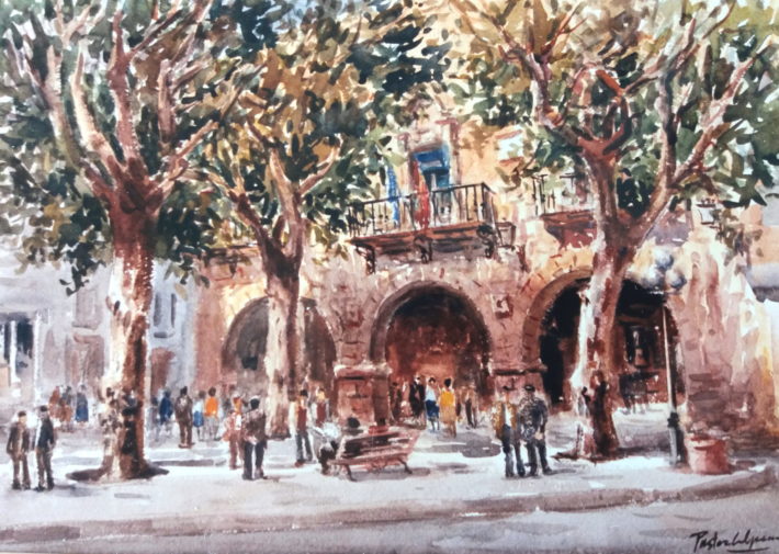 2.-Aspe.Sol de invierno en la plaza. 1981