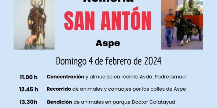 Cartel San Antón horario