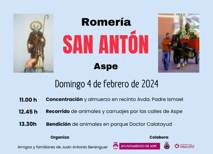 Cartel San Antón horario