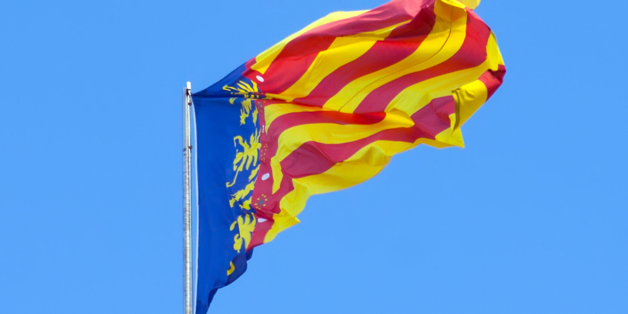 Flying Flag of the Valencian Community