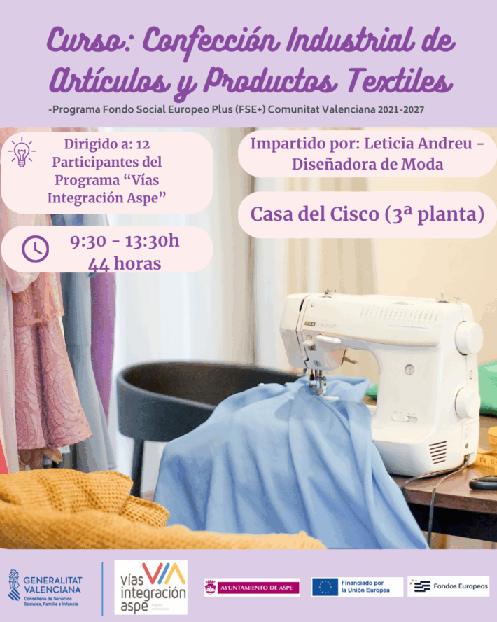 Cartel Curso Confección Industrial